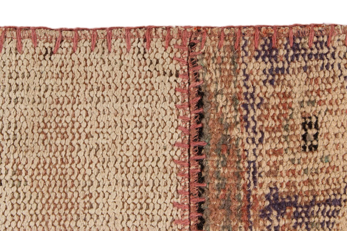 7x10 Rust and Pink Turkish Patchwork Rug