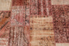 7x10 Rust and Pink Turkish Patchwork Rug