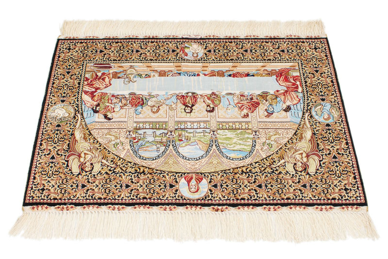 2x3 Multicolor Turkish Silk Rug