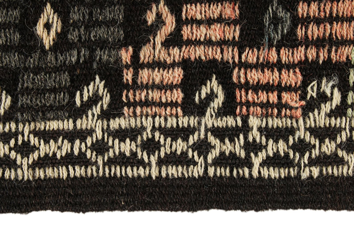 8x11 Black and Multicolor Turkish Tribal Rug