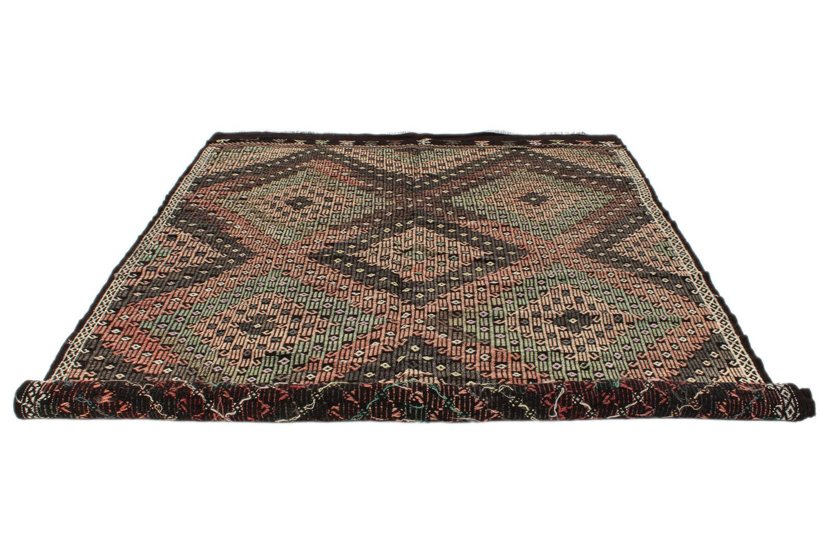 8x11 Black and Multicolor Turkish Tribal Rug