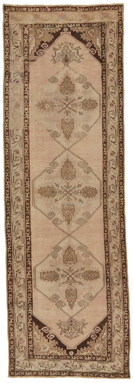 4x11 Rust and Brown Anatolian Turkish Tribal Runner
