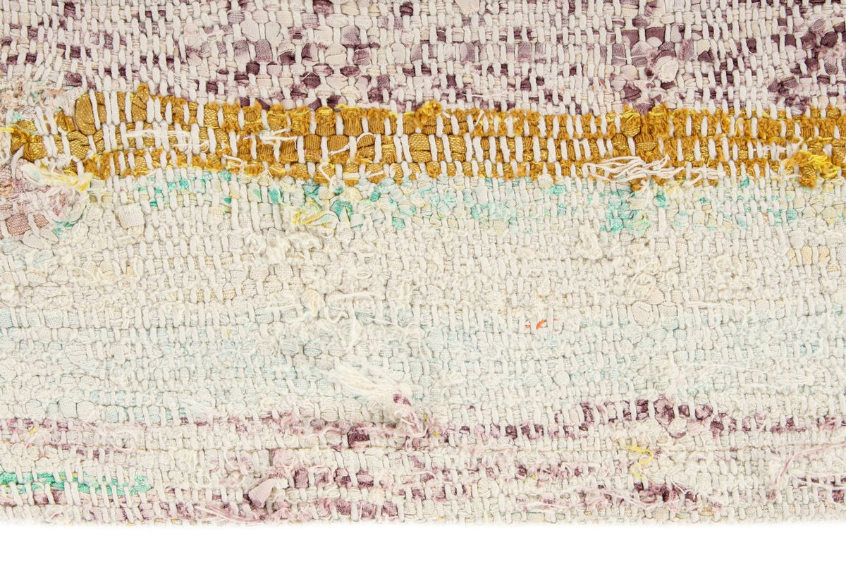 4x5 White and Multicolor Turkish Tribal Rug