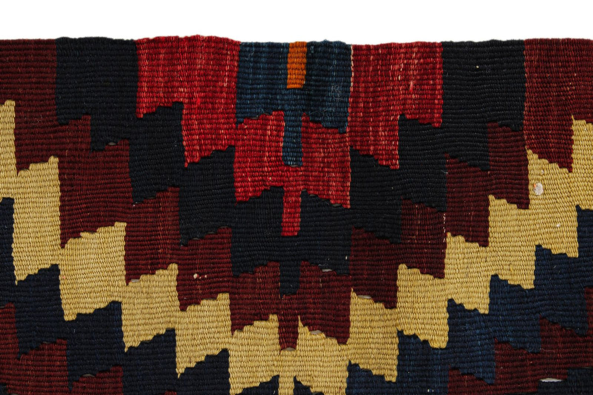 7x9 Burgundy and Multicolor Turkish Tribal Rug