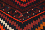 7x9 Burgundy and Multicolor Turkish Tribal Rug