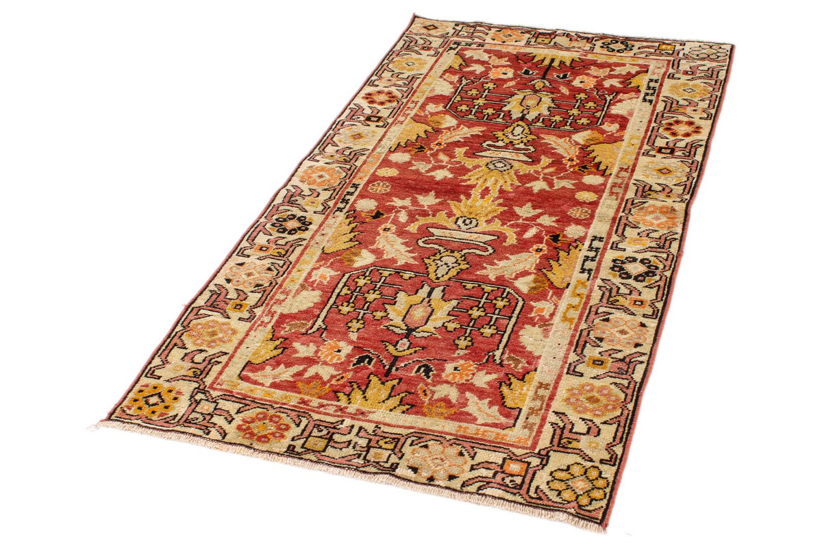 3x5 Red and Multicolor Anatolian Turkish Tribal Rug