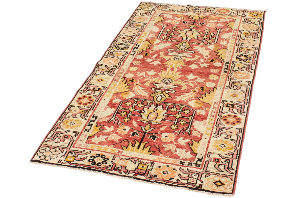 3x5 Red and Multicolor Anatolian Turkish Tribal Rug