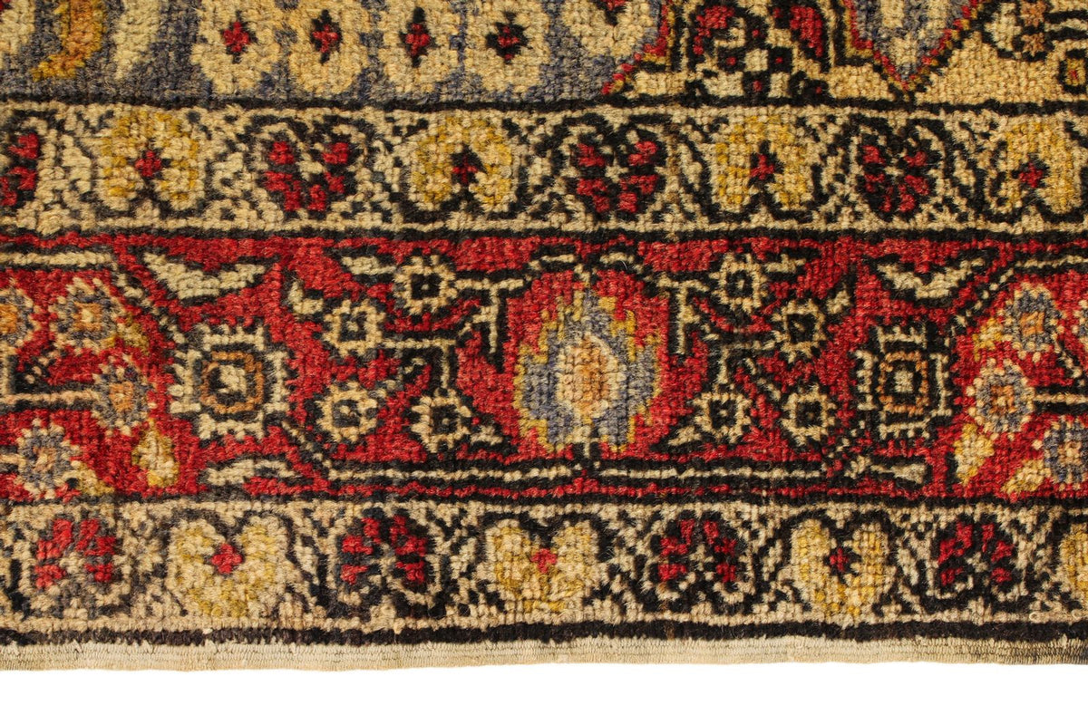 5x7 Ivory and Red Anatolian Turkish Tribal Rug
