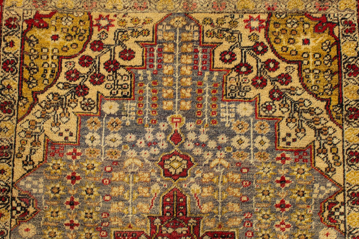 5x7 Ivory and Red Anatolian Turkish Tribal Rug