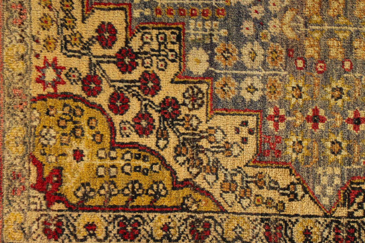 5x7 Ivory and Red Anatolian Turkish Tribal Rug