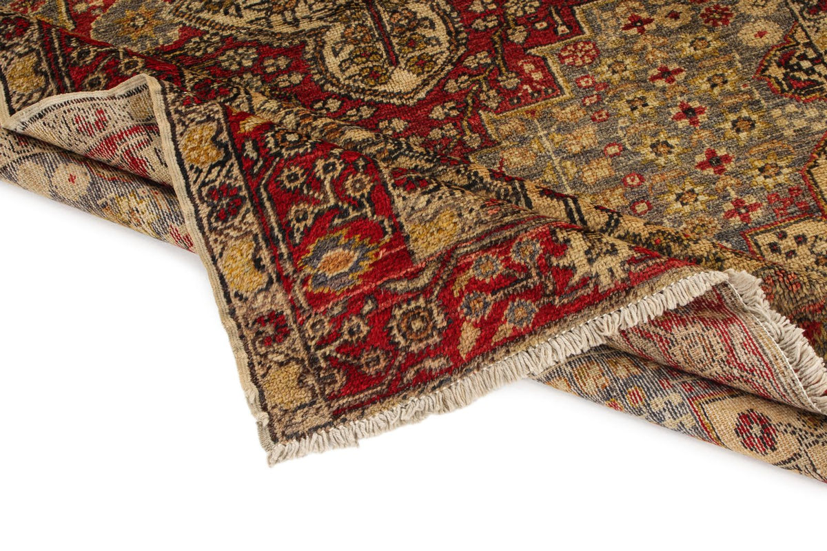 5x7 Ivory and Red Anatolian Turkish Tribal Rug