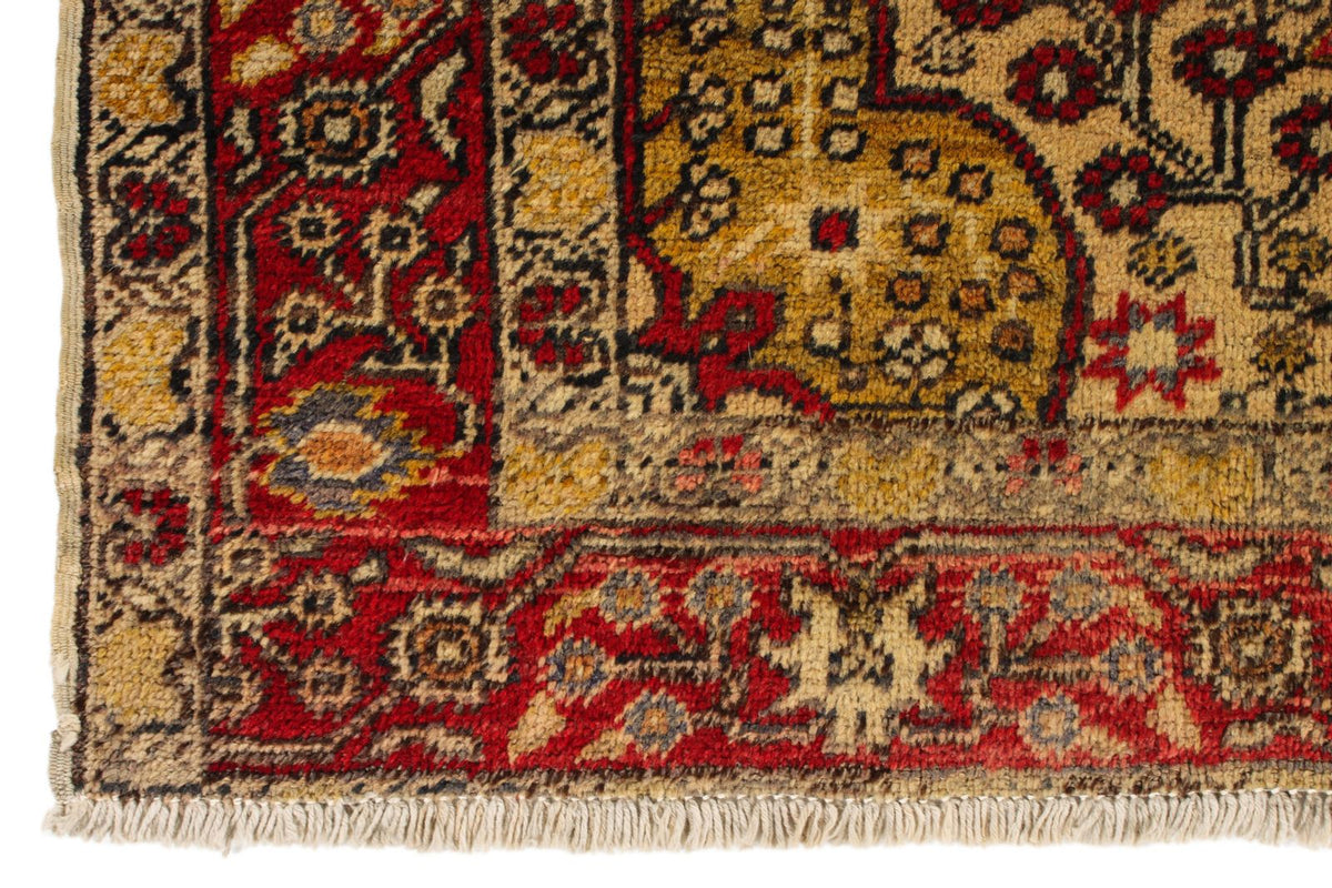 5x7 Ivory and Red Anatolian Turkish Tribal Rug