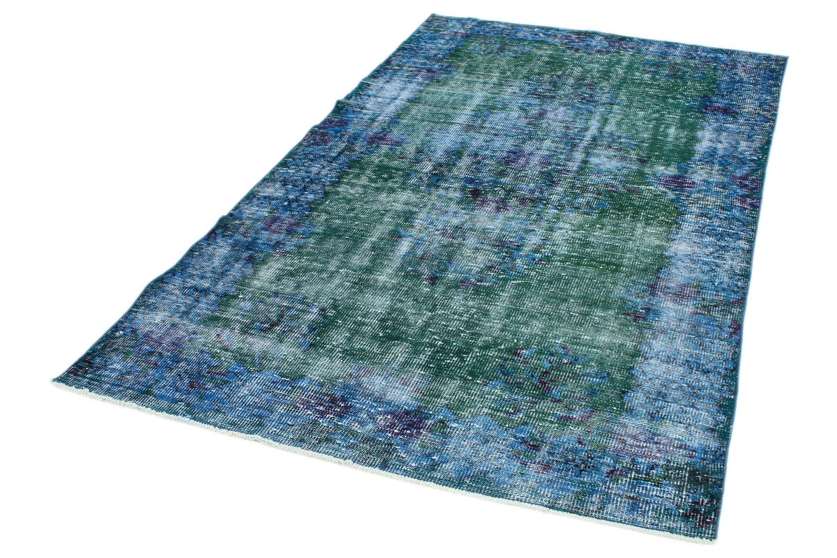 5x9 Blue and Green Modern Contemporary Rug