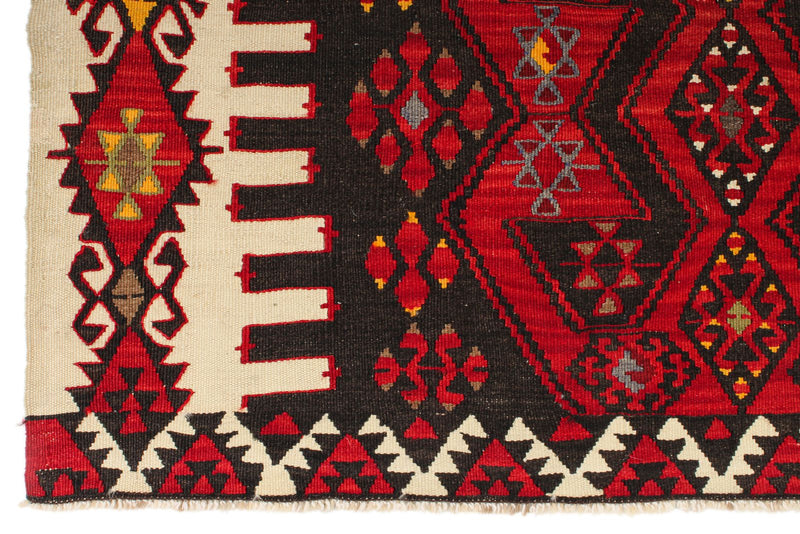 6x8 Red and Multicolor Turkish Tribal Rug