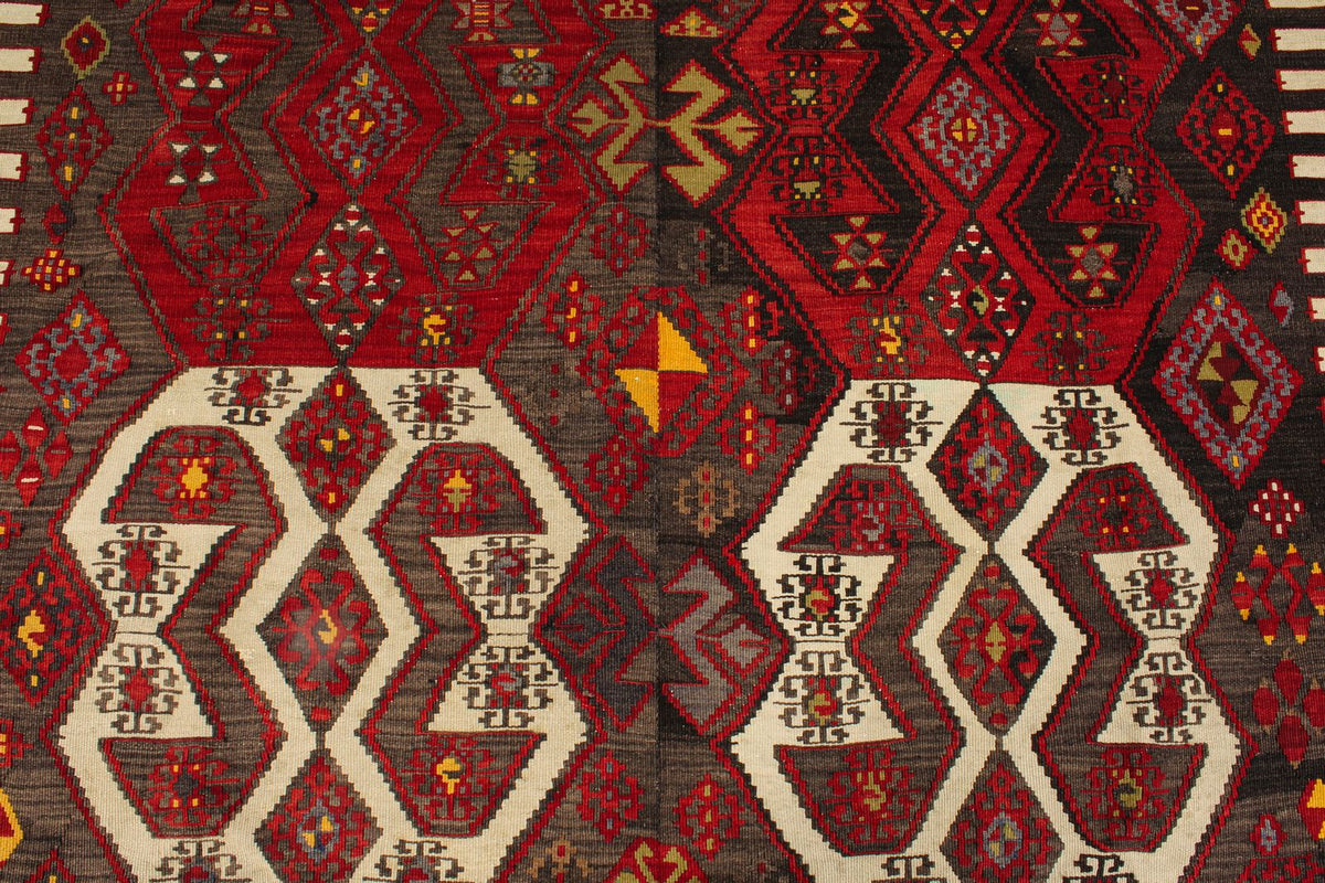 6x8 Red and Multicolor Turkish Tribal Rug