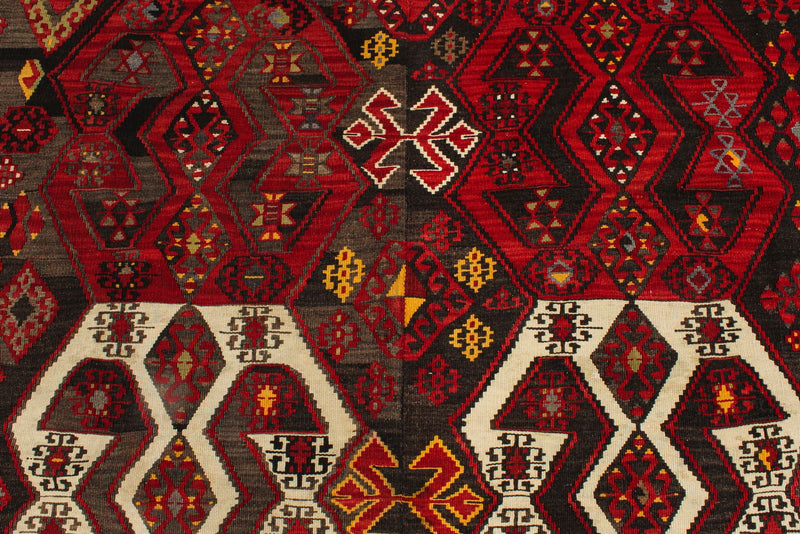 6x8 Red and Multicolor Turkish Tribal Rug