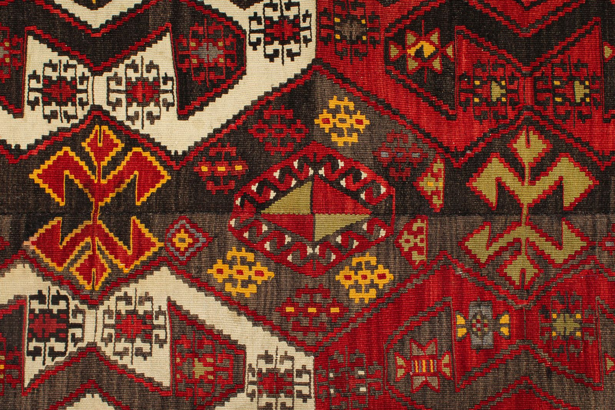 6x8 Red and Multicolor Turkish Tribal Rug