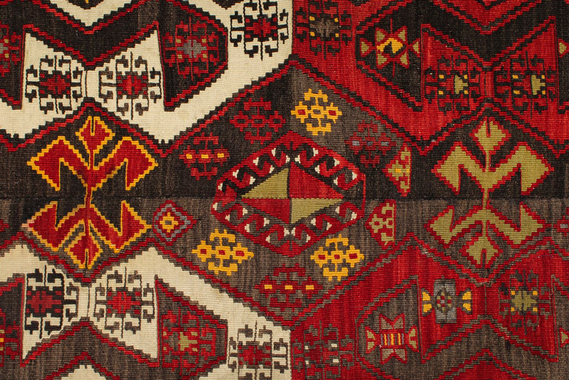 6x8 Red and Multicolor Turkish Tribal Rug