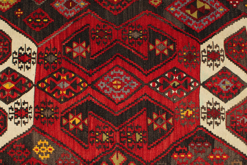 6x8 Red and Multicolor Turkish Tribal Rug