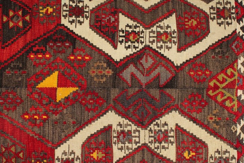 6x8 Red and Multicolor Turkish Tribal Rug