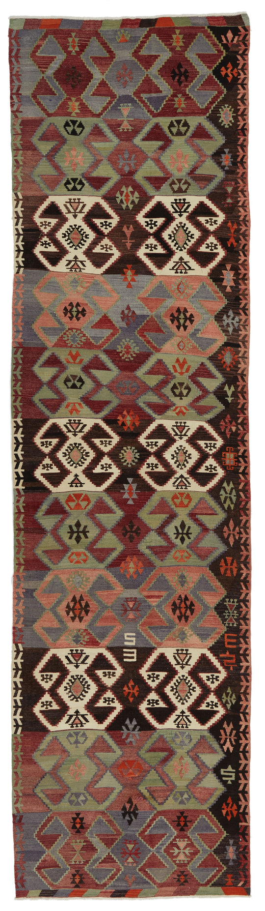 4x14 Multicolor Turkish Tribal Rug