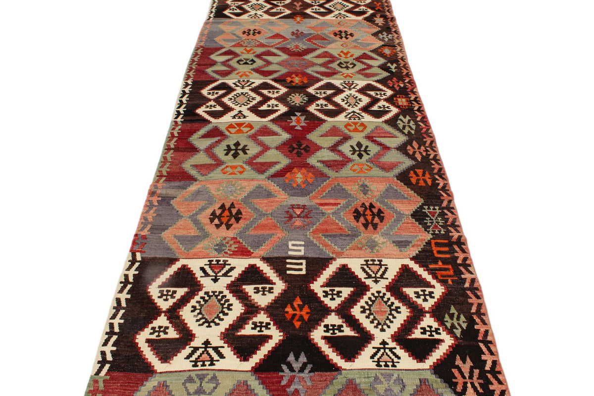 4x14 Multicolor Turkish Tribal Rug
