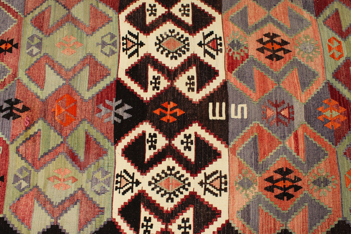 4x14 Multicolor Turkish Tribal Rug