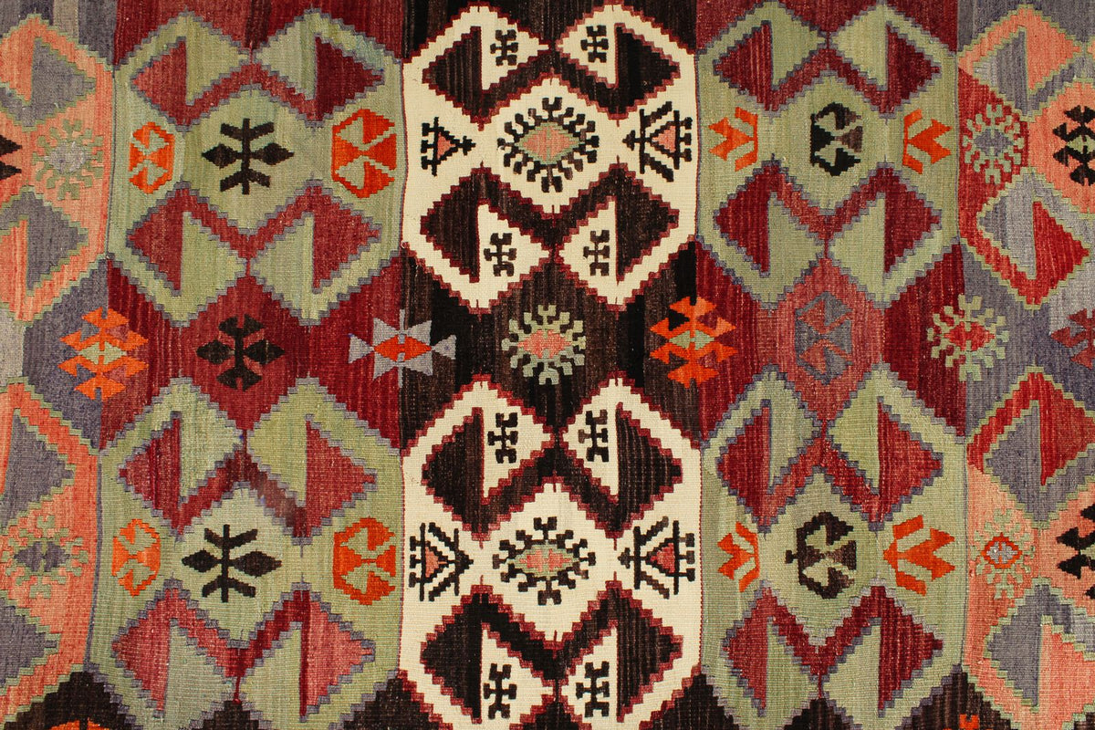 4x14 Multicolor Turkish Tribal Rug