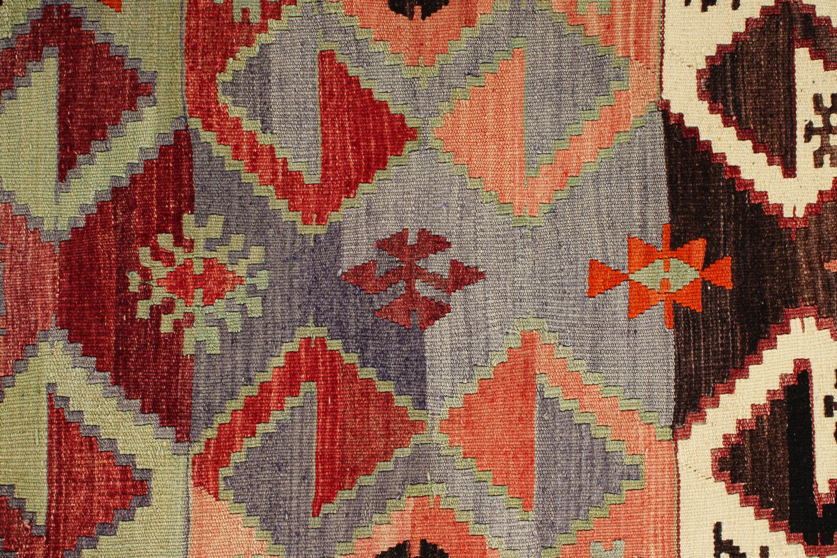 4x14 Multicolor Turkish Tribal Rug