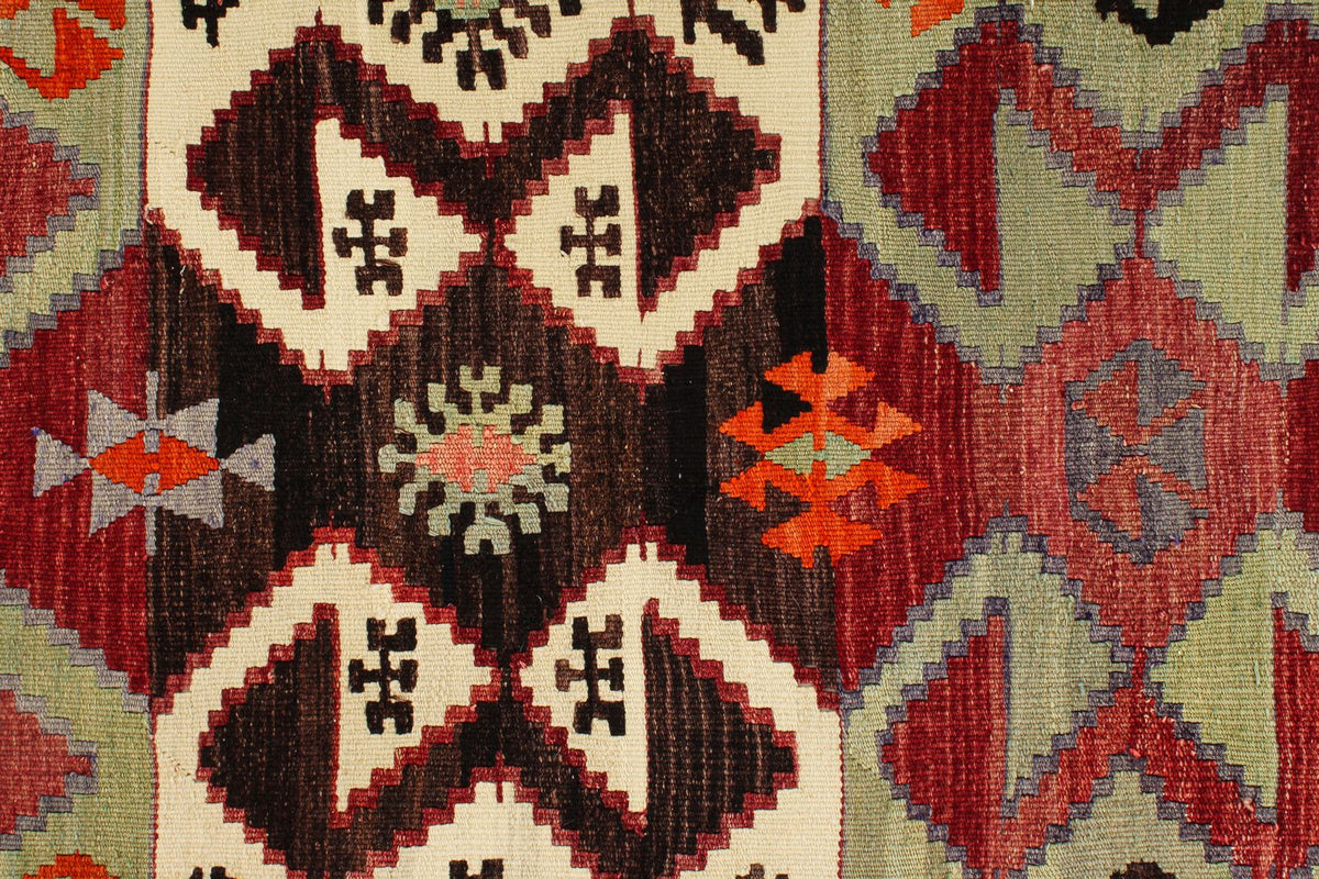 4x14 Multicolor Turkish Tribal Rug