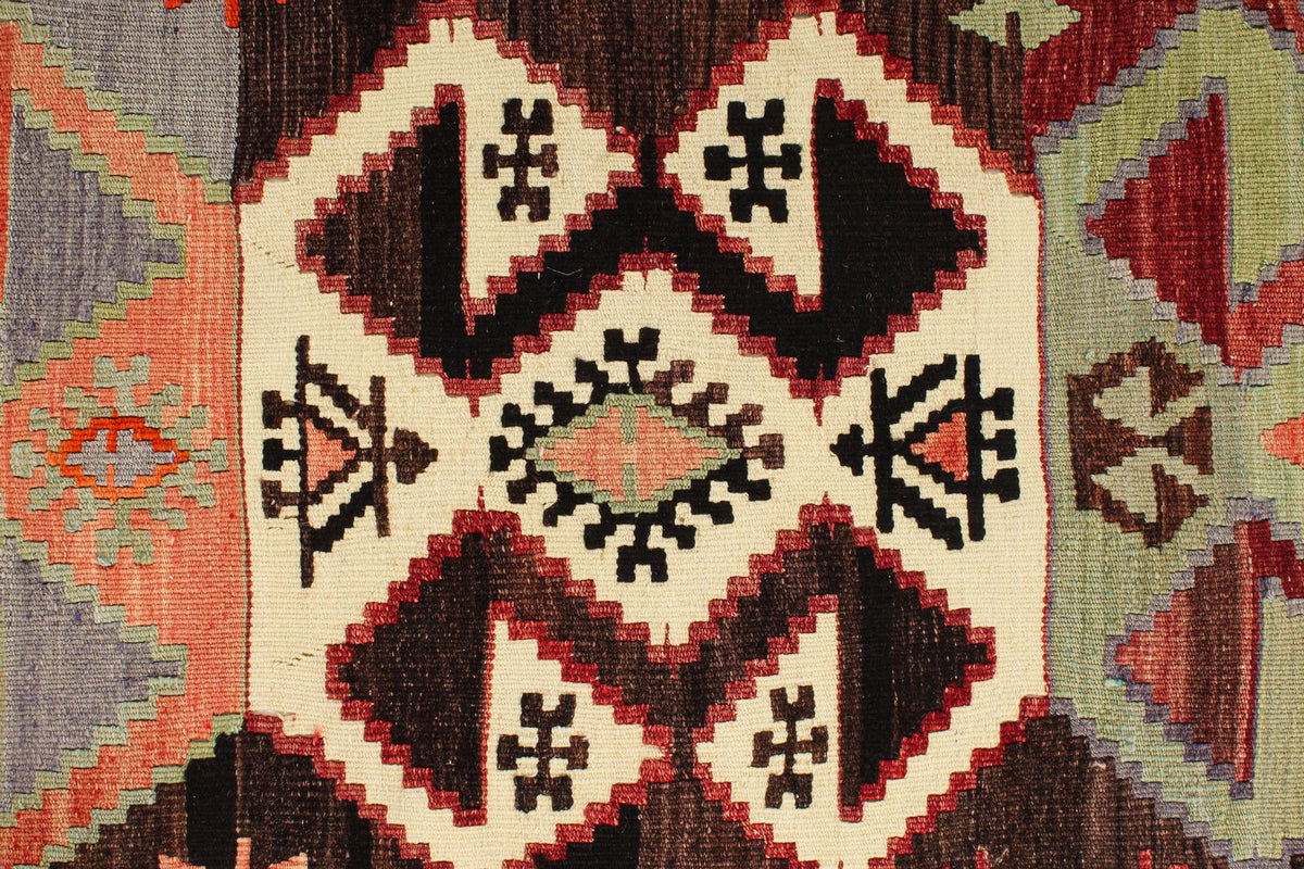 4x14 Multicolor Turkish Tribal Rug