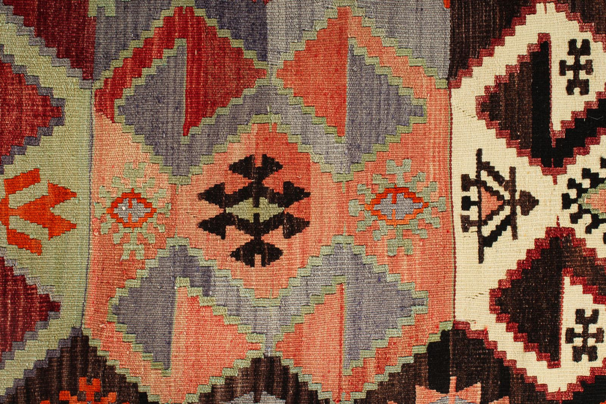 4x14 Multicolor Turkish Tribal Rug