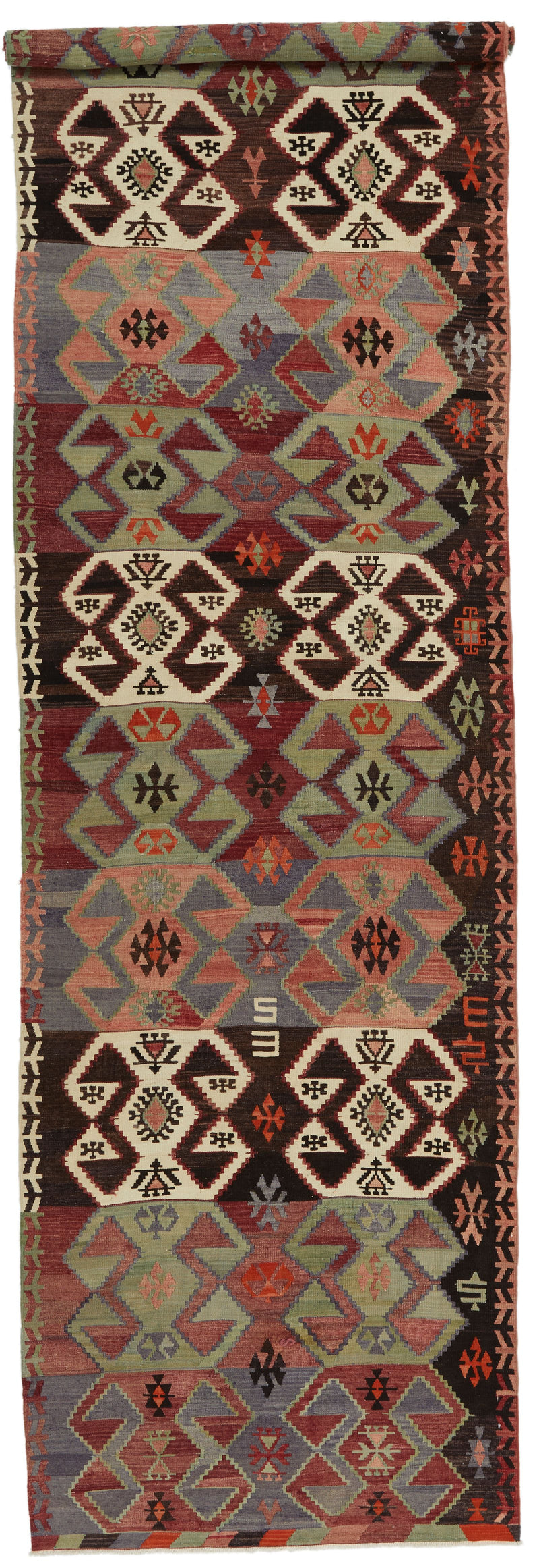 4x14 Multicolor Turkish Tribal Rug