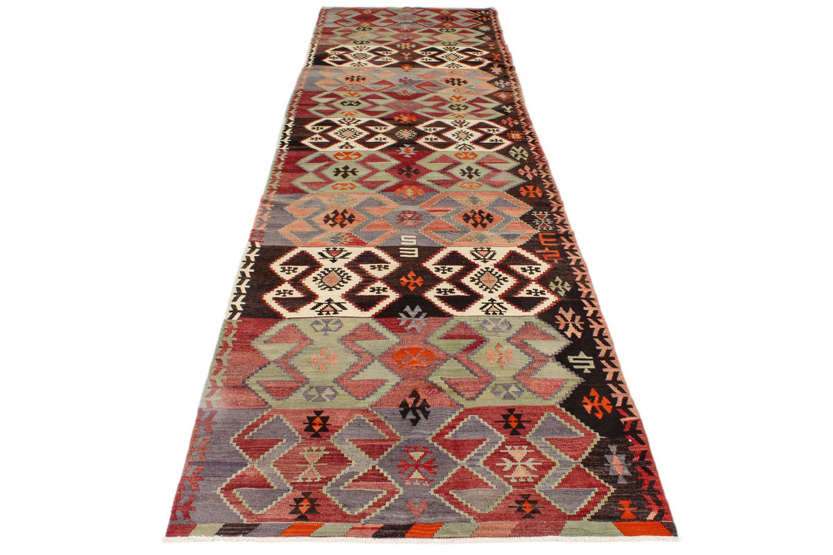 4x14 Multicolor Turkish Tribal Rug