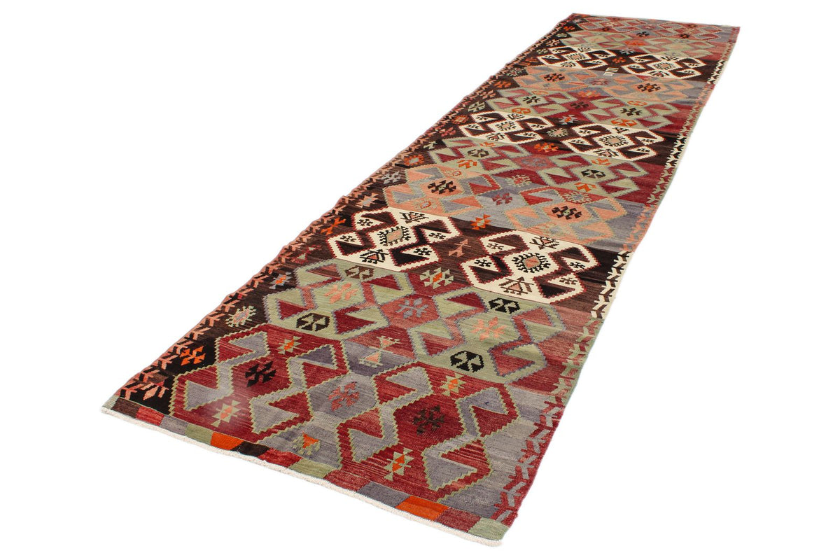 4x14 Multicolor Turkish Tribal Rug