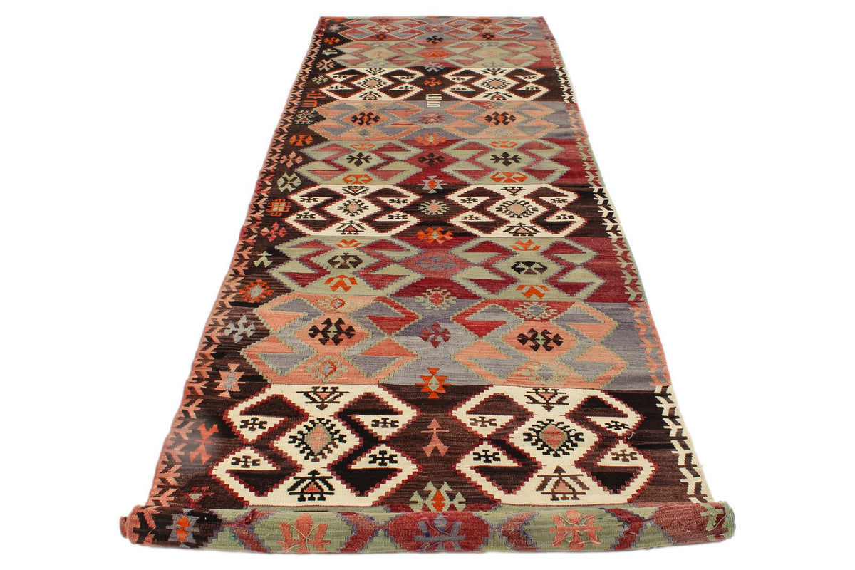 4x14 Multicolor Turkish Tribal Rug