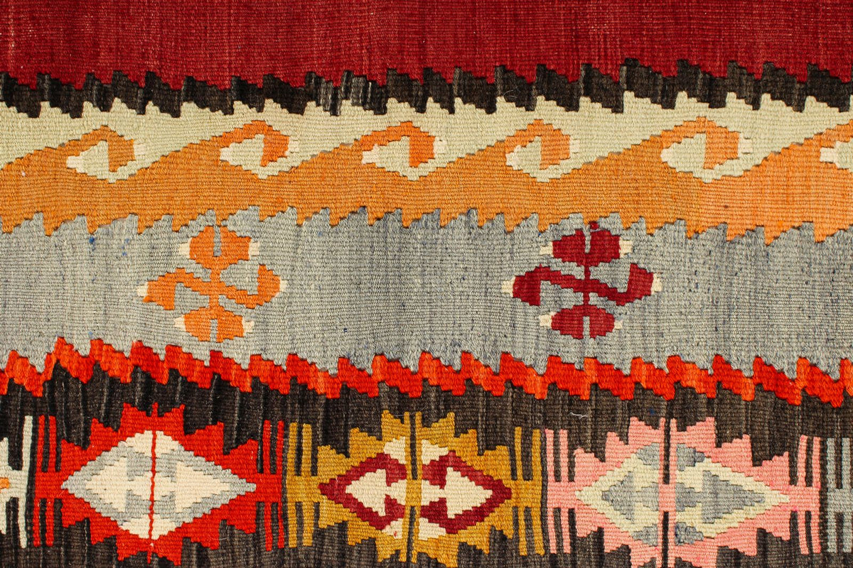 7x10 Red and Multicolor Turkish Tribal Rug
