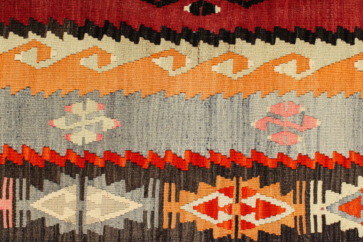 7x10 Red and Multicolor Turkish Tribal Rug