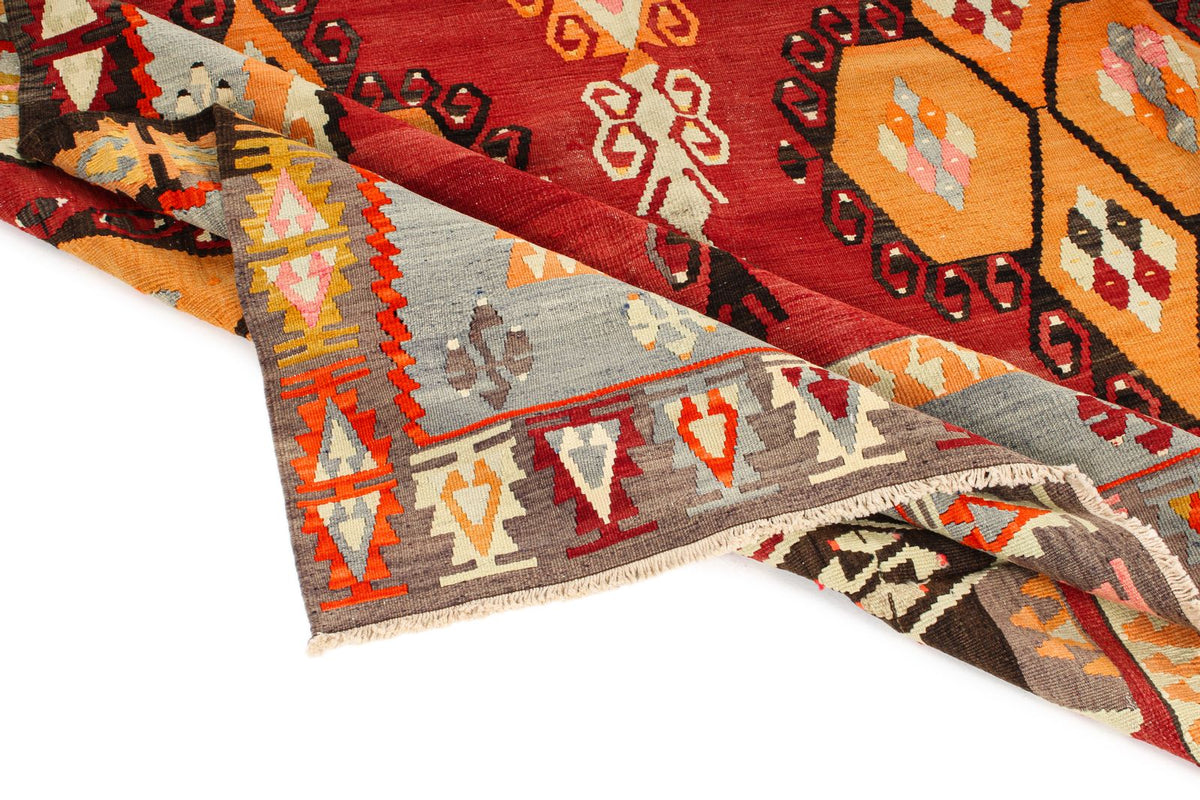 7x10 Red and Multicolor Turkish Tribal Rug