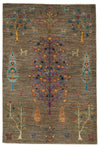 4x6 Brown and Multicolor Tribal Rug