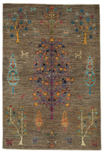 4x6 Brown and Multicolor Tribal Rug