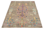 4x6 Brown and Multicolor Tribal Rug