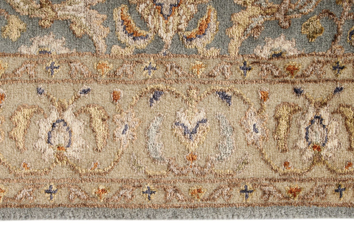3x10 Gray and Ivory Turkish Traditional Runner