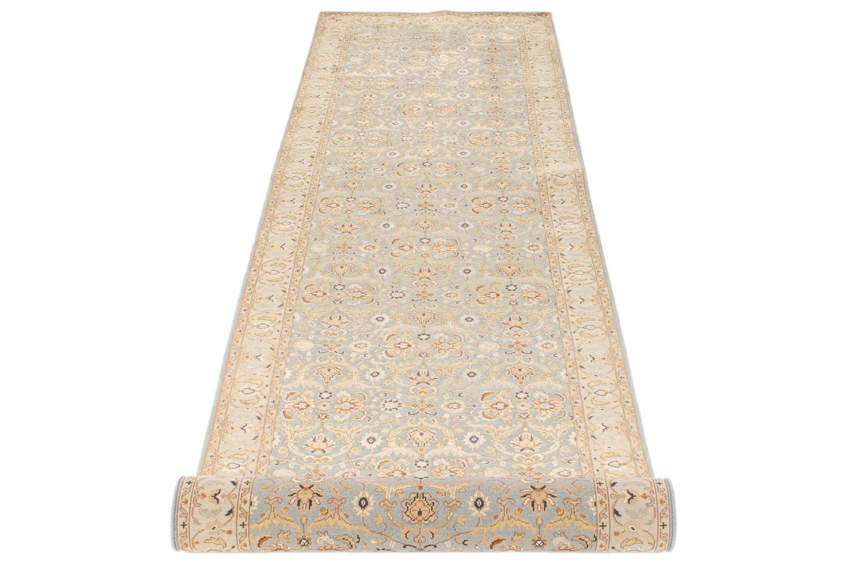 3x10 Gray and Ivory Turkish Traditional Runner