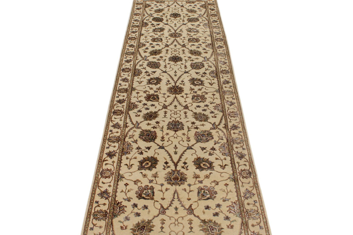 3x10 Ivory and Ivory Turkish Traditional Runner