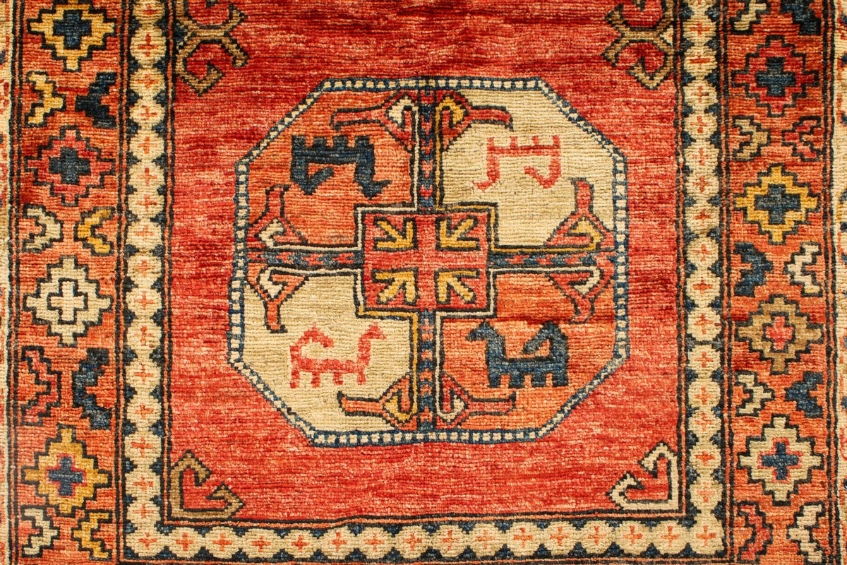 3x4 Red and Multicolor Anatolian Traditional Rug
