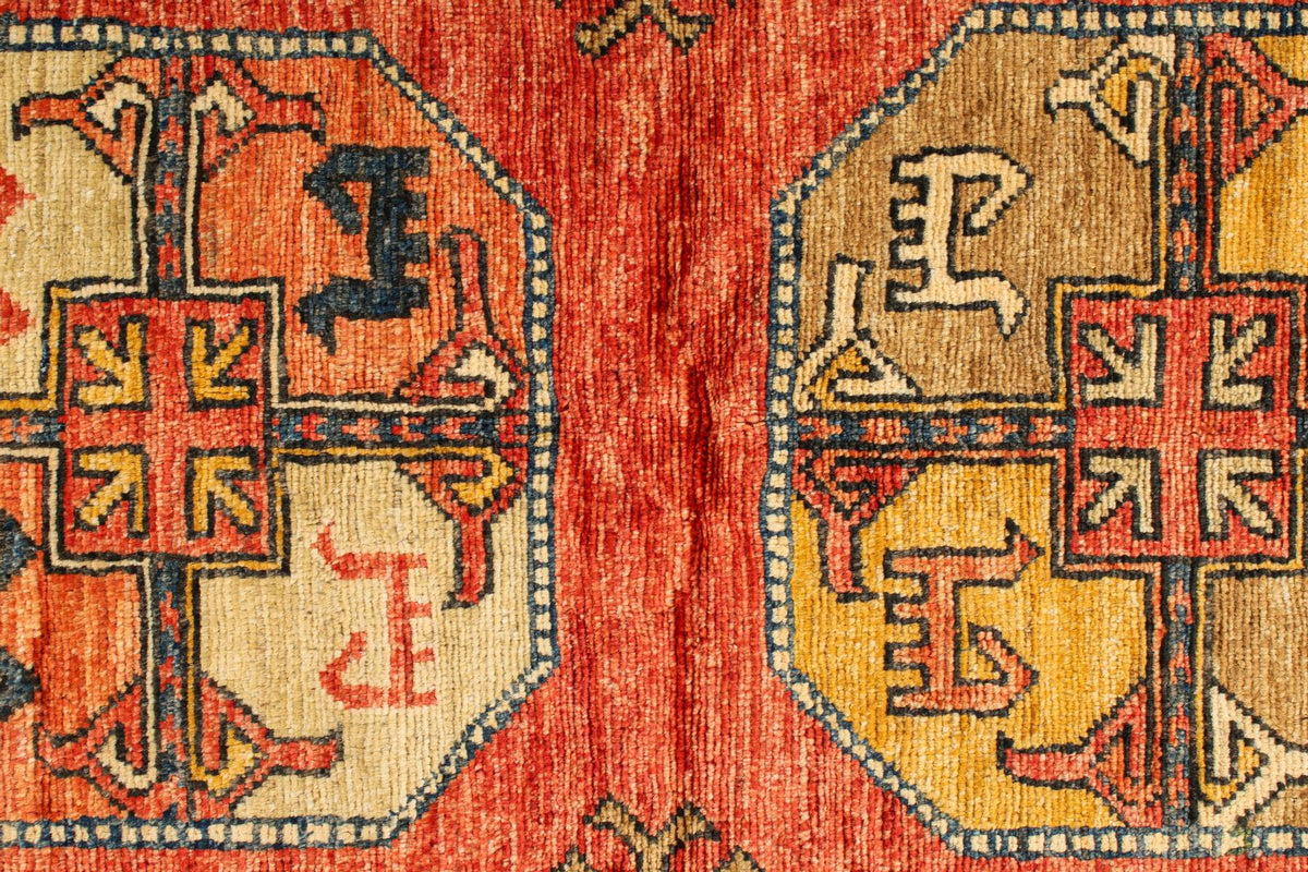 3x4 Red and Multicolor Anatolian Traditional Rug