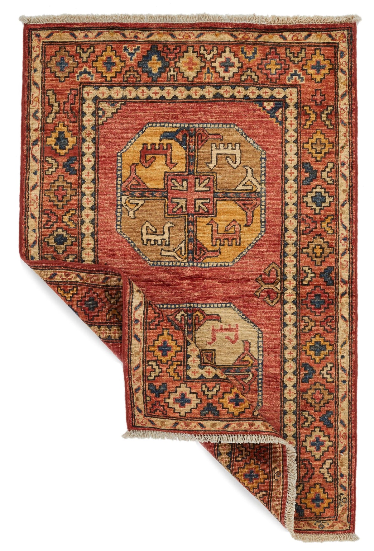 3x4 Red and Multicolor Anatolian Traditional Rug