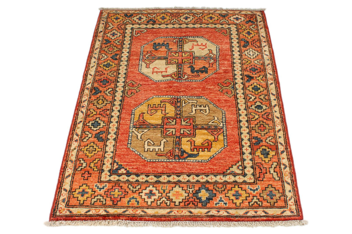 3x4 Red and Multicolor Anatolian Traditional Rug