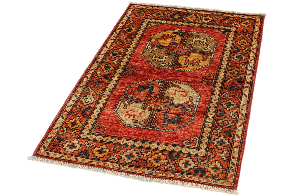 3x4 Red and Multicolor Anatolian Traditional Rug